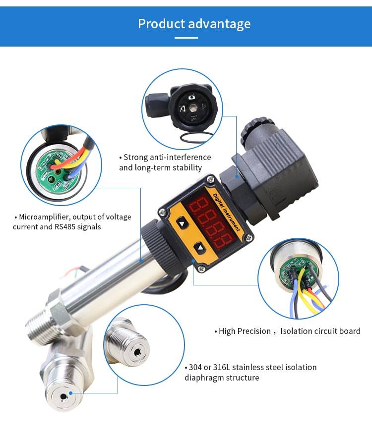 oil pressure sensor 4-20mA Pressure Transmitter G1/2 Hirschmann connector