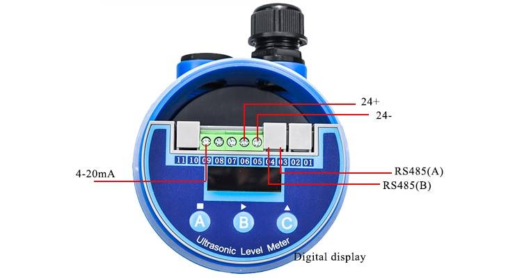 5m Range 4-20mA Ultrasonic Water Tank Level Meter Ultrasonic Level Sensor