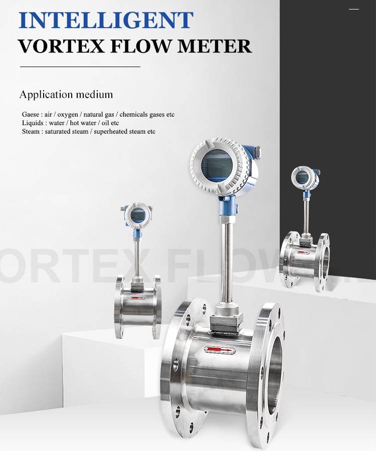 Industrial Vortex Distilled Water vortex insertion flow meter for 45cbm flow rate insertion type gas flowmeter transmitter