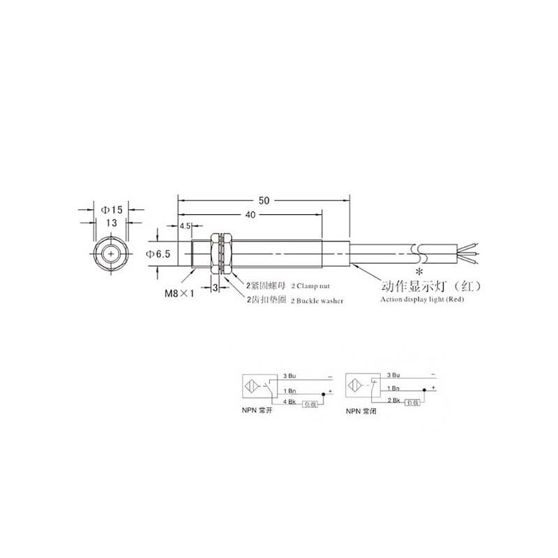 M8 2mm DC 5V NPN NO LJ8A3-2-Z/BX-5V Inductive Proximity Sensor Switch Work Voltage 5VDC Special For MCU